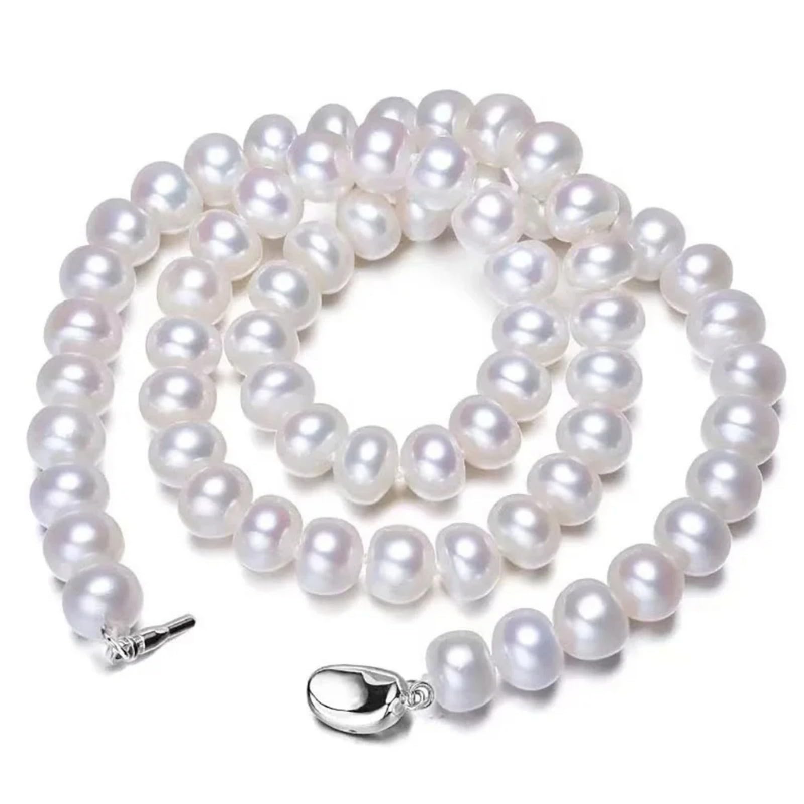 Collar con colgante de plata con piedras preciosas azul claro, elegante colgante para mujer, cadena ajustable, perfecto para cualquier ocasión, 93