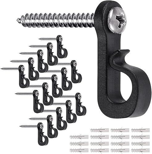 Miniatura 9 de SELEWARE 20 ganchos Q-Hanger, luces de Navidad para el hogar con tornillo Phillips para garaje, fiesta de Año Nuevo, al aire libre, alambre de fácil