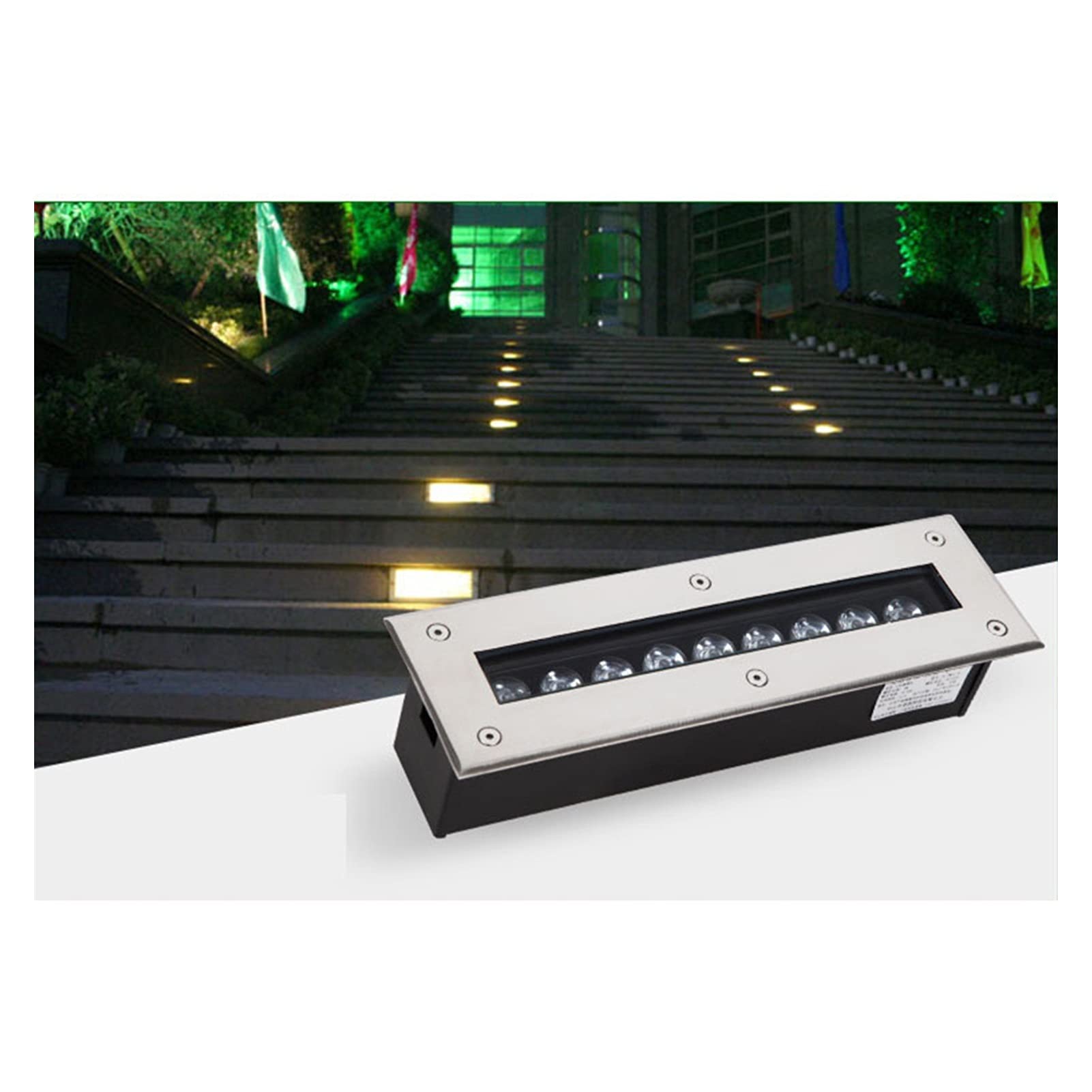 Bande lumineuse pour jardin étanche IP67 éclairage de sol extérieur rectangulaire