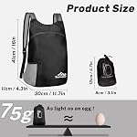 Sac à dos de randonnée, WADY Sac de jour de randonnée, petit sac pliable casual 10L-20L,Sac à dos léger imperméable