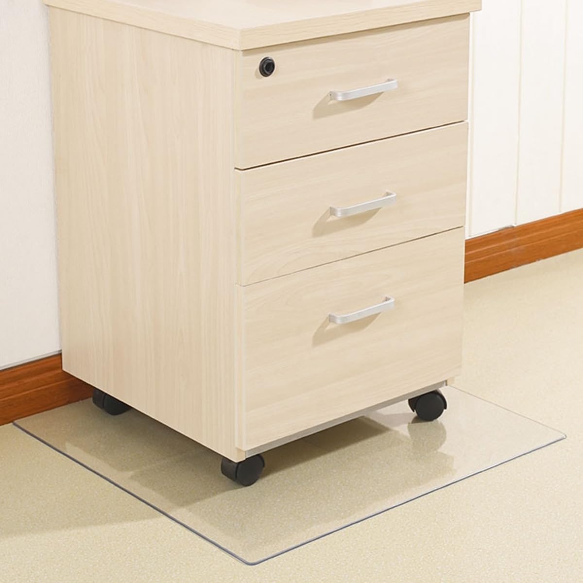 Tappetino resistente per sedia da ufficio per pavimenti in legno duro, 140 x 150 cm, spessore 1,5 mm, trasparente, facile da pulire, tappetino per casa e ufficio