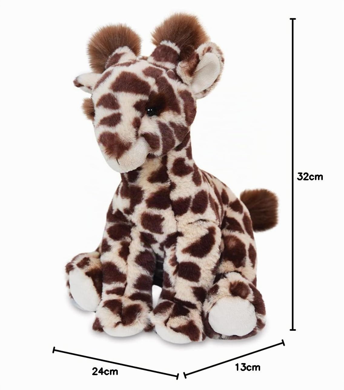 HISTOIRE D'OURS - Peluche Girafe - 30 cm - Blanc/Marron - Lisi La Girafe Collection Terre Sauvage - Boite Cadeau - Peluche Douce pour Câlins Enfants - Idée Cadeau Naissance Bébé - HO3040