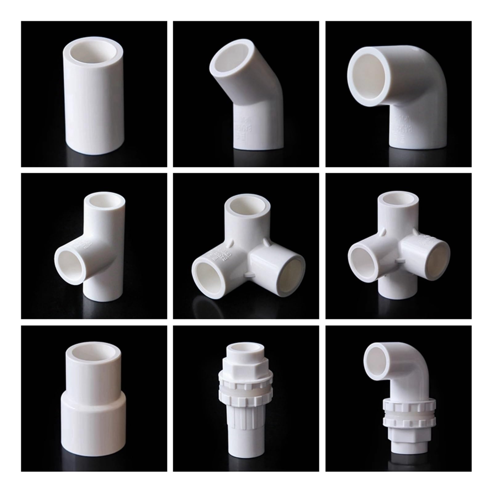 1~5 Pz Bianco 16mm Raccordi for Tubi Connettore Irrigazione del Giardino Diretta Tee Gomito Adatto per tubi da piscina(PVC Pipe Length 50cm,5Pcs)
