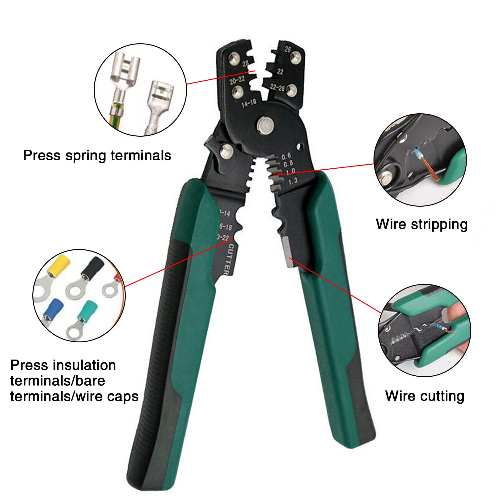 Pinza Crimpatrice 3 In 1 Per Cavi - Spela, Taglia E Crimpa Connettori Elettrici