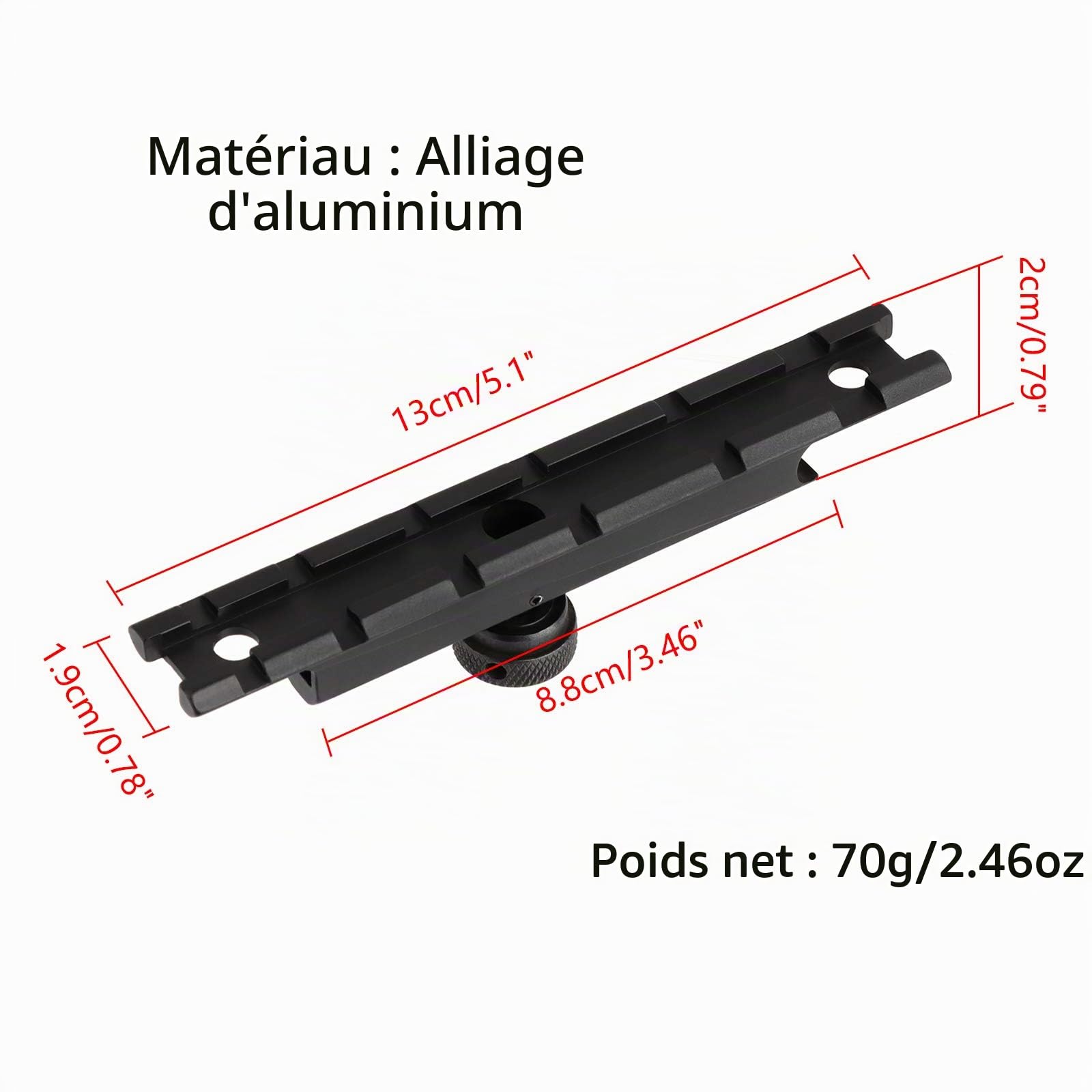 Tactique Rail de Montage 20mm Weaver Rail Mount Aluminium Picatinny Rail Set pour M4 / M16 Poignée de Transport 15A Airsoft Chasse
