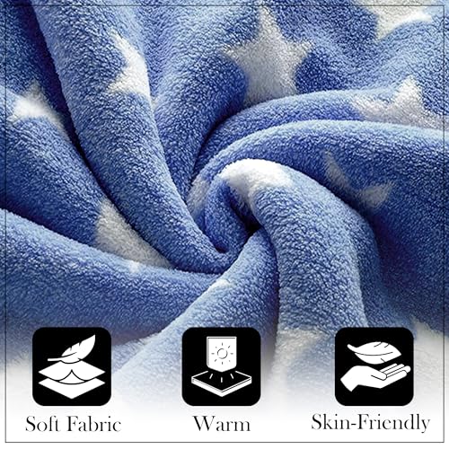 Image of GLUN Fleece Baby Blanket for Newborn, Pack of 2 Navy Blue Colours, All-Season Blanket Ultrasoft Baby Blanket for Babies