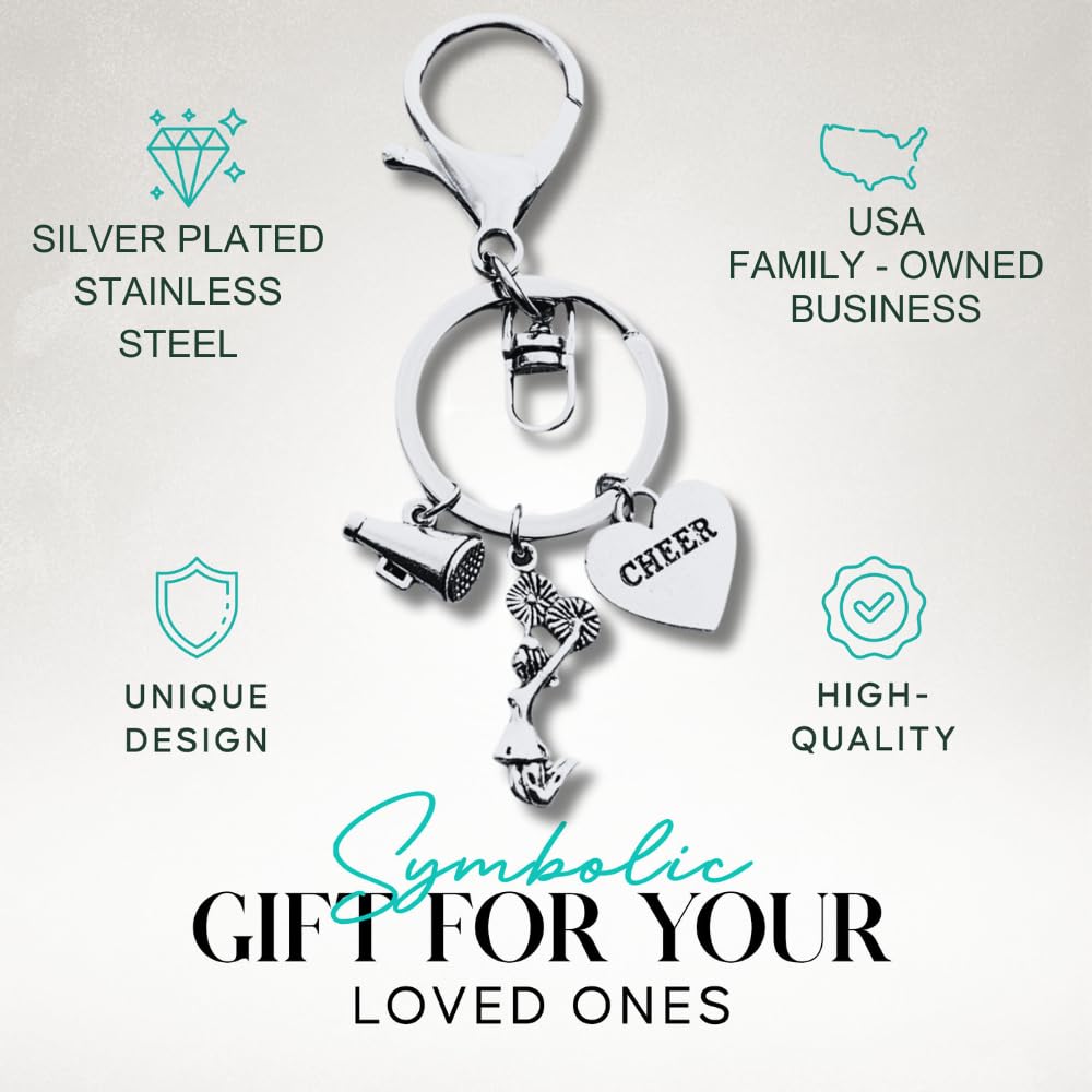 Sportybella - Cheer Zipper Pull Keychain - Cheerleading Charm Accessories, Cheer Jewelry Gift for Cheerleaders and Teams