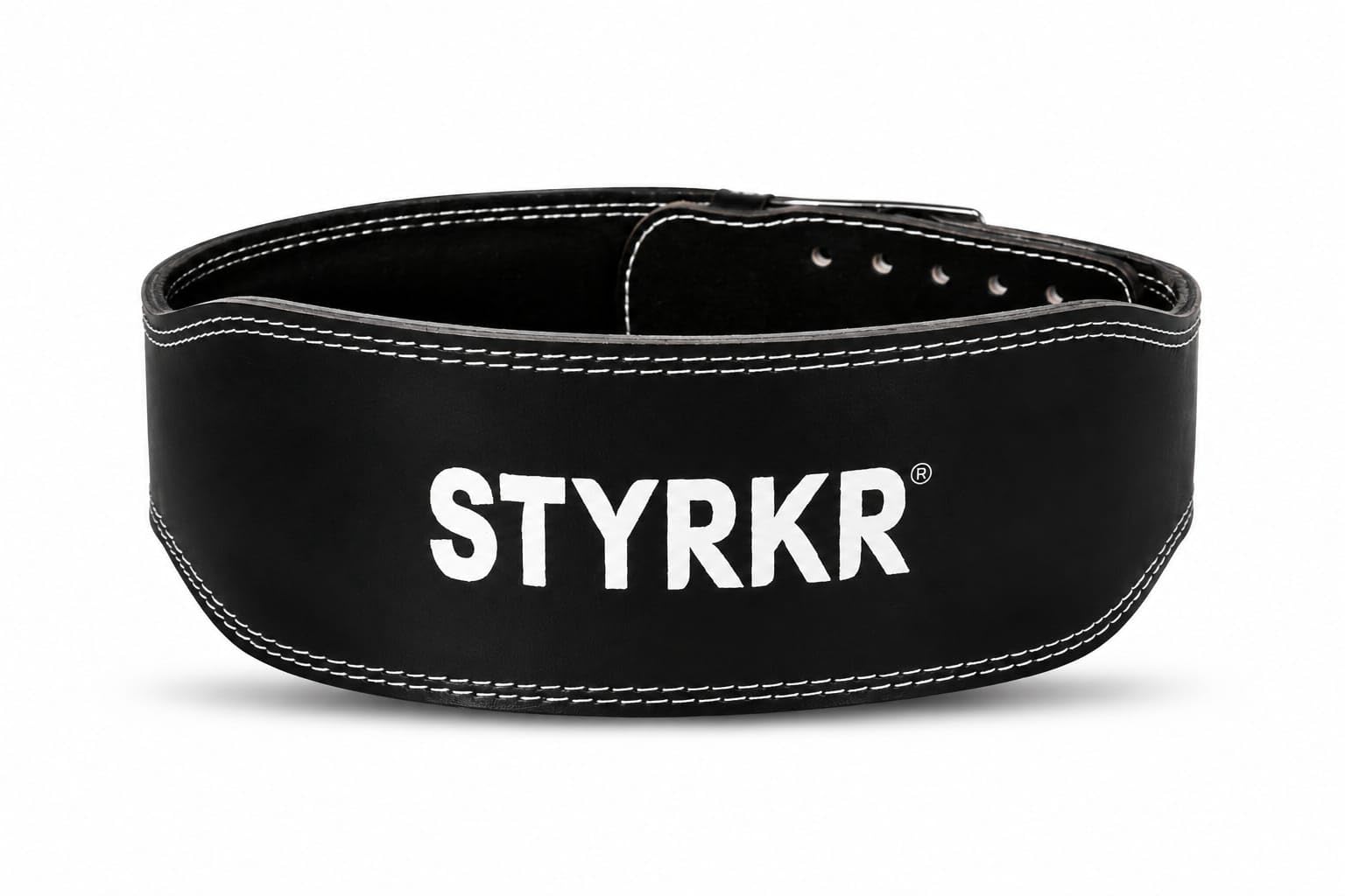 STYRKR Leather Weight Lifting Belt 4 Inch | Gym Back Support Belt for Powerlifting, Squats, Deadlift & Strength Training Black Size -XL-image-46