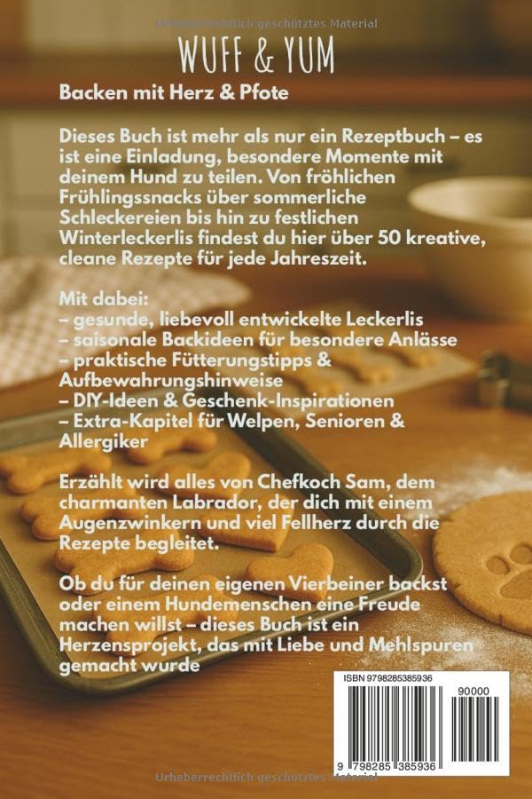 WUFF & YUM – Mein Leckerli-Buch für alle Pfotenzeiten: 70 gesunde Rezepte für jede Jahreszeit mit Schleck- und Backmatten, DIY-Ideen, Hundetricks, ... Senioren und Welpen, Nährwerttabelle