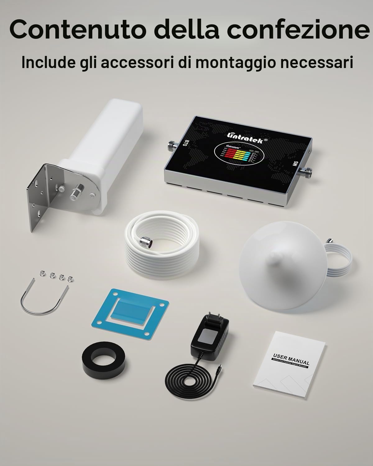 Amplificatore Segnale Cellulare- Ripetitore Segnale Cellulare a Bande 20/8/3/1/7 per Operatori Europei Wind Tre,TIM,Vodafone e Iliad-Amplificatore 4G/3G per Dati e Chiamate, ideale per Casa e Ufficio