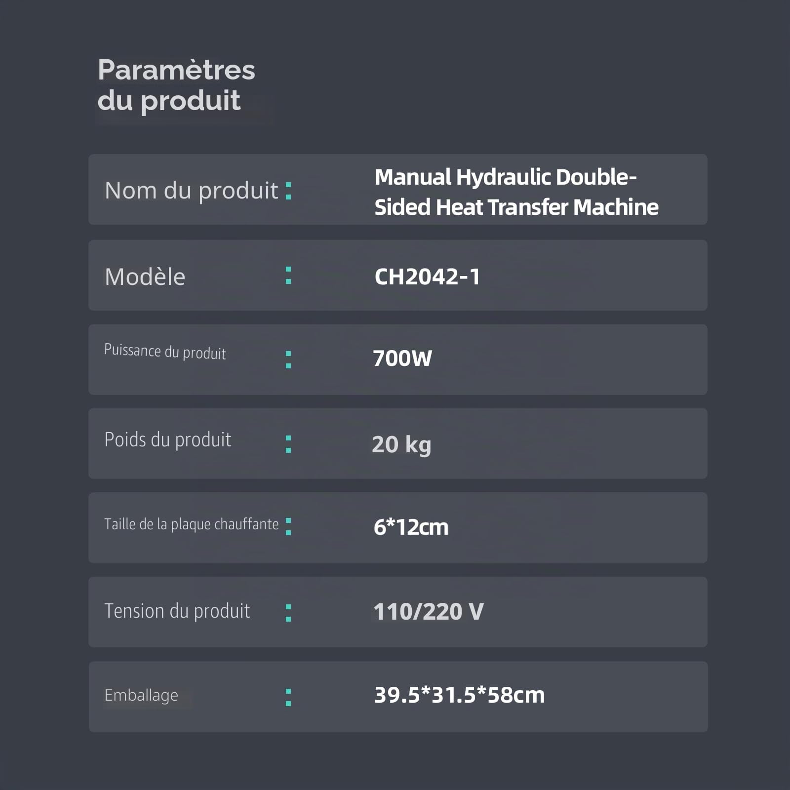 Presse hydraulique Rosin 5 tonnes - Presse à chaleur manuelle avec double plaques chauffantes et affichage numérique LED - Température réglable pour l'extraction des herbes et du pollen - Presse de