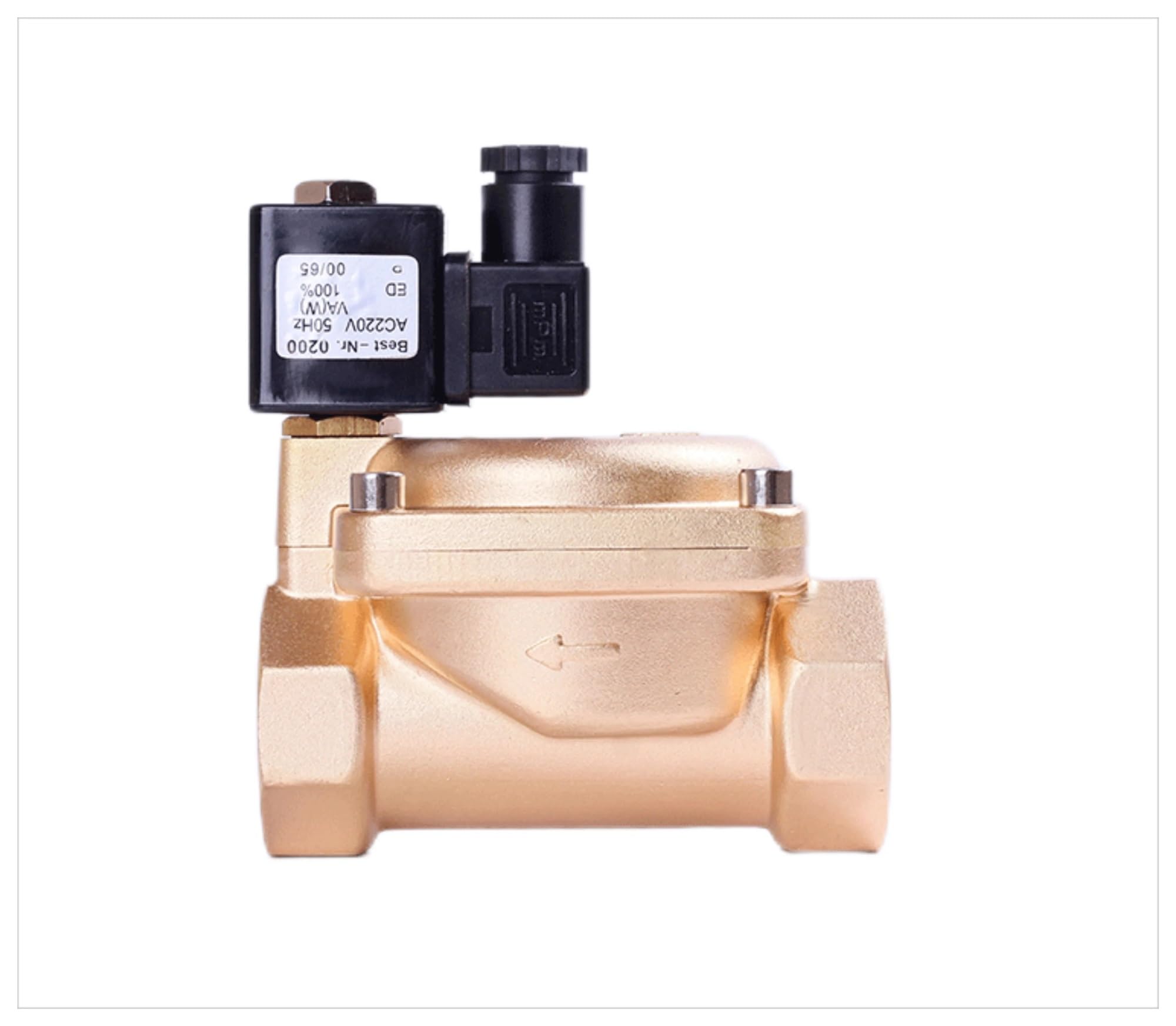 Huuoqiwy 45720 3/4'' Normally Closed Brass Solenoid Valve High Pressure Pilot Acting 220V Solenoid Valve For Water(Dc12)