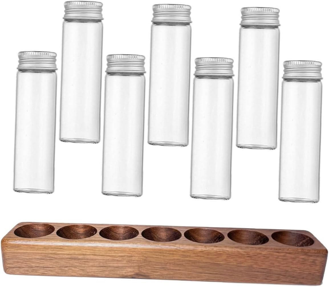 Coffee Bean Storage Rack Sealed Glass Bean Jar Bottles Multi-use Spice Holder Stable Base Coffee Bar Jars for
