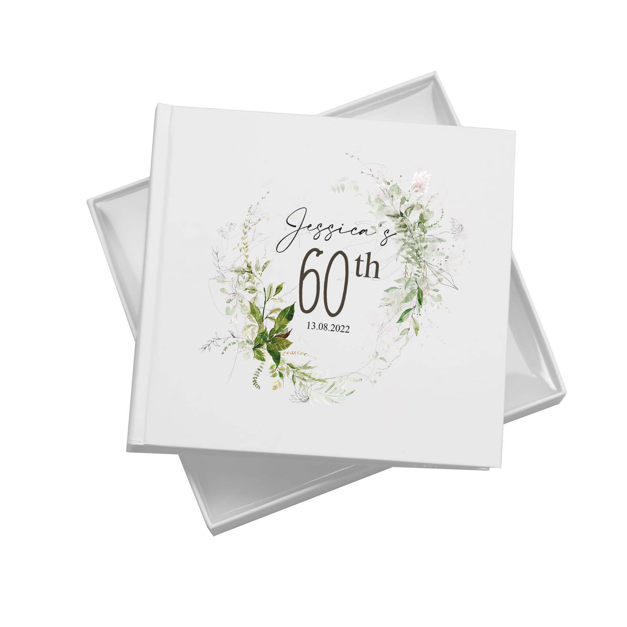 Personalised 60th Birthday Photo album Gift With Botanical Design