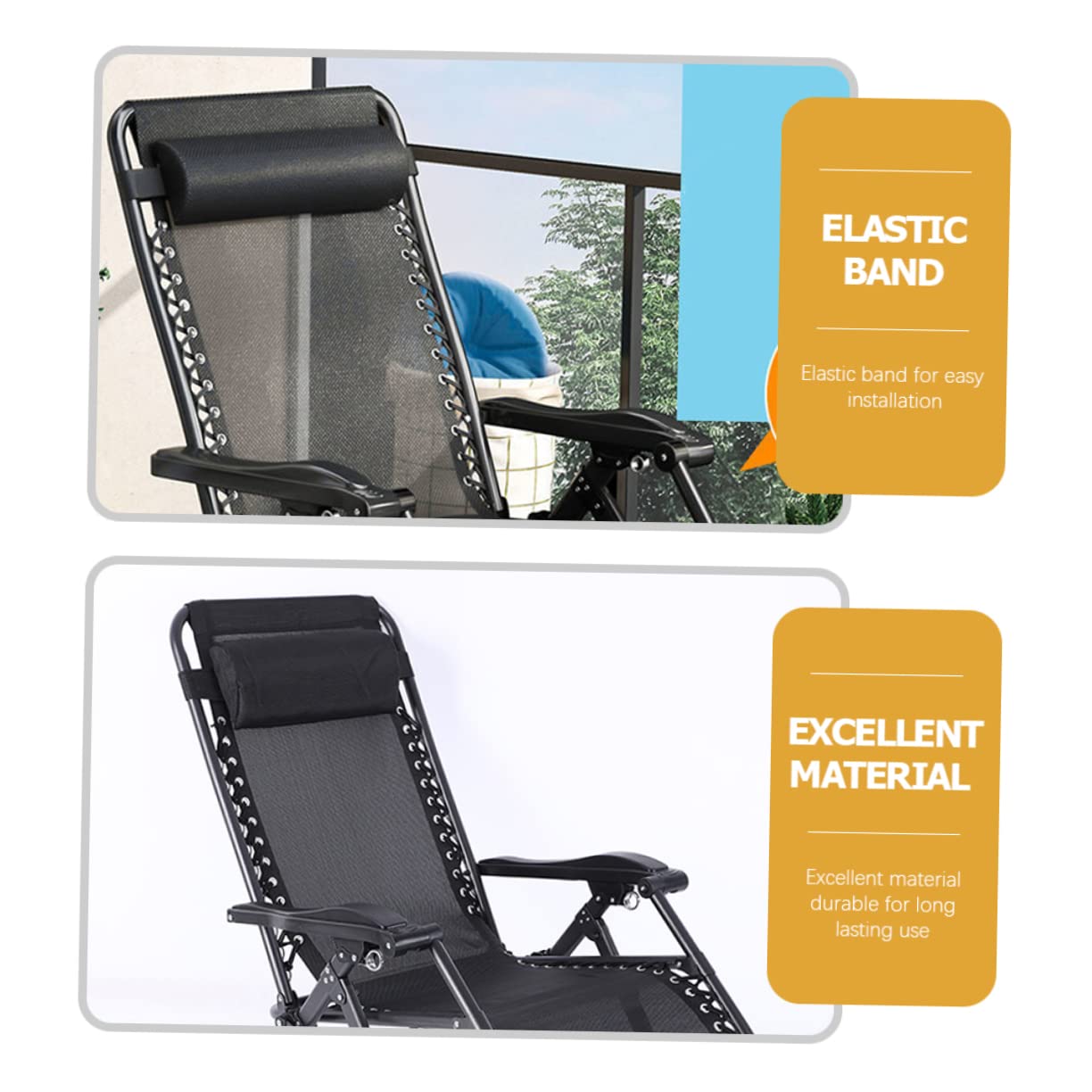MAGICLULU 4piezas Almohada Reposacabezas Ergonómica para Sillón Reclinable De Cojines para Tumbona Exterior Soporte para Cuello y Cabeza Diseño y Color Negro