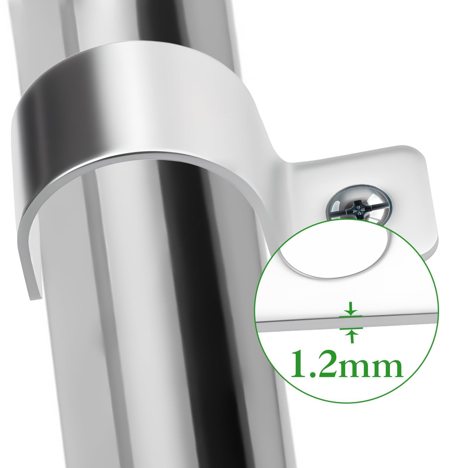 20 Pcs Pipe Clips 25mm Pipe Clamp Single-Hole Pipe Brackets V2A Stainless Steel U Brackets Heavy Duty Cable Clamps Fasteners for diameter 24-25.5mm Cables Water Pipes Fixing Flush Installation - Image 4