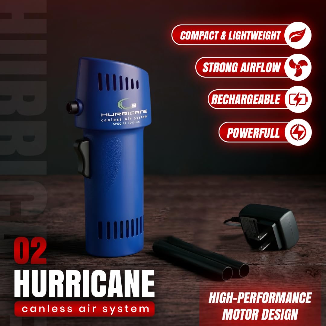 La mejor alternativa de aire comprimido enlatado: edición especial de aire sin lata O2 Hurricane de 220 MPH