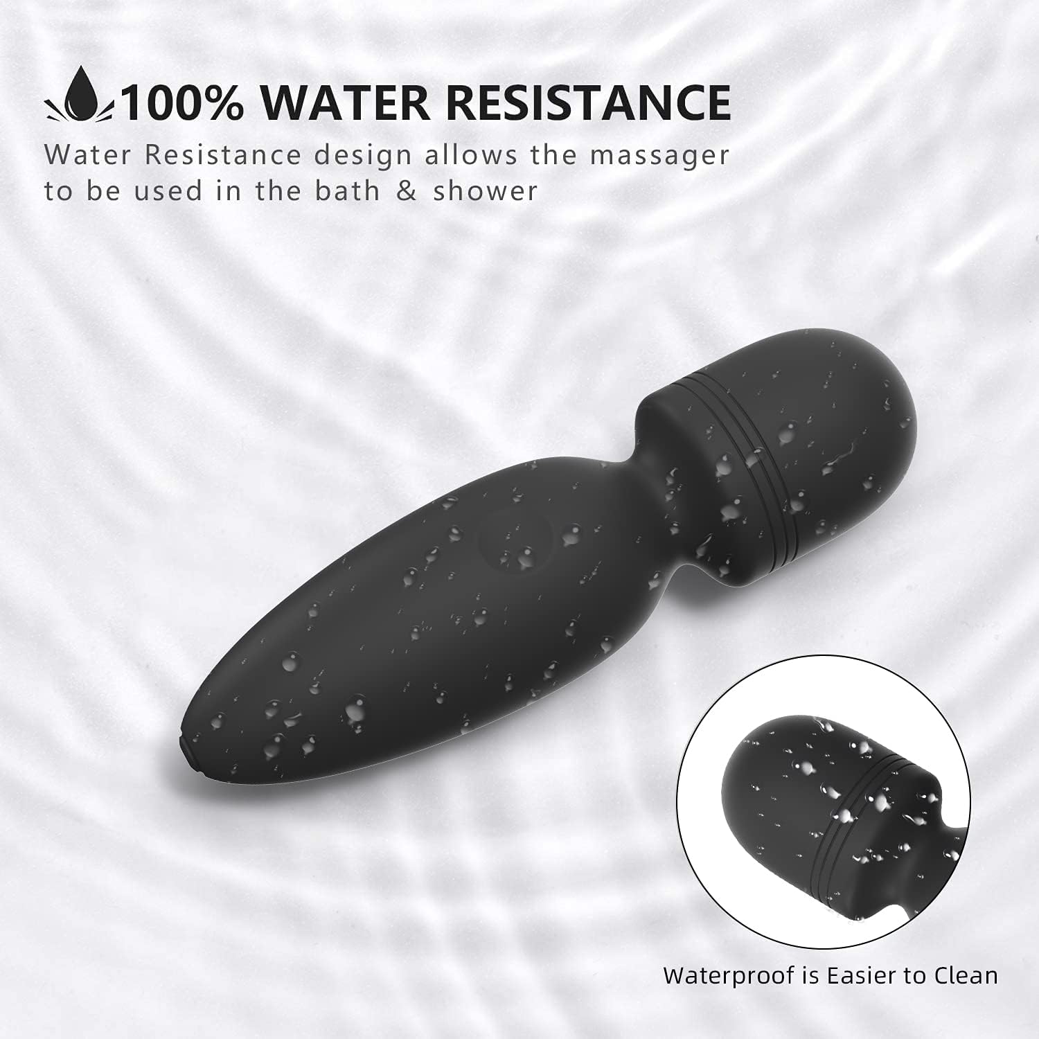 USB Rechargeable Mini AV Wand Massager Quiet Powerful Silicone Sex Toy for Women
