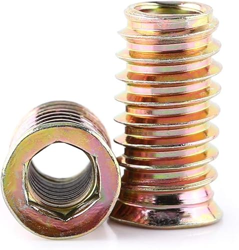 Miniatura 10 de Juego de 20 tuercas roscadas de acero al carbono chapadas en zinc, tuercas hexagonales para muebles M6M8M10, kit de herramientas para muebles de