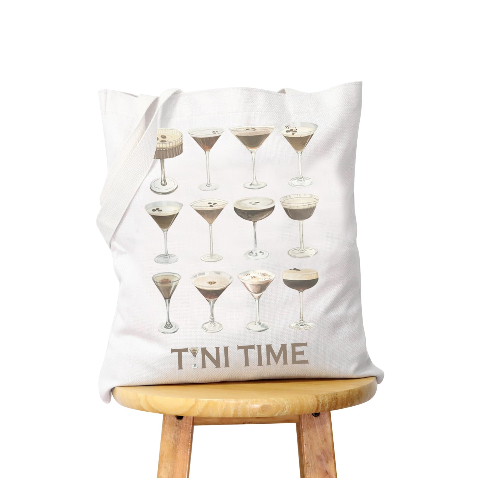 WCGXKO Espresso Martini Gift Espresso Martini Bachelor Bachelorette Party Zipper Pouch Makeup Bag (tini brown Tote)