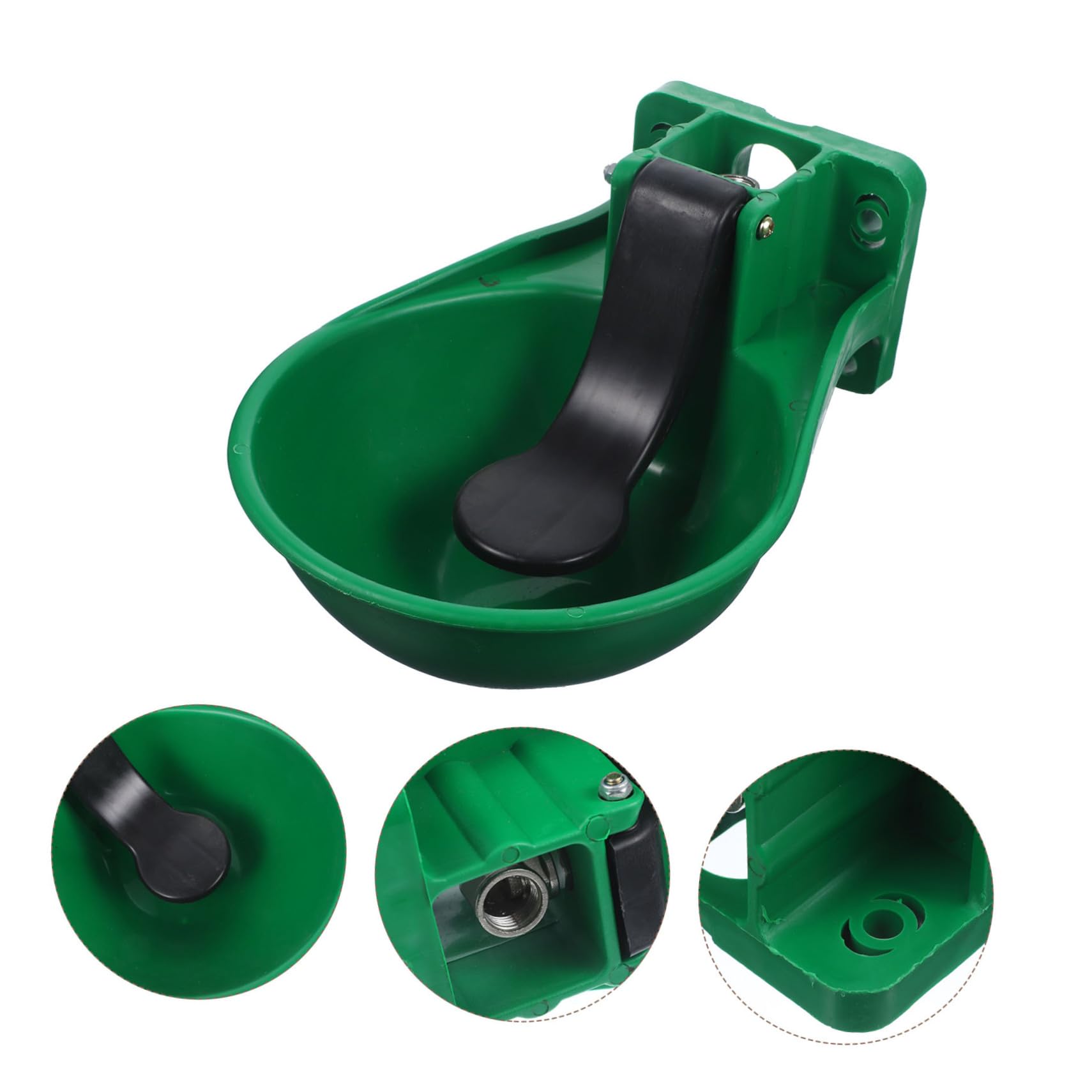 Abbeveratoio Automatico in Plastica e Ferro Nero per Bestiame Ciotola Grande Valvola in Ottone , Risparmio Idrico di Lavoro per Mucche e Animali da Allevamento