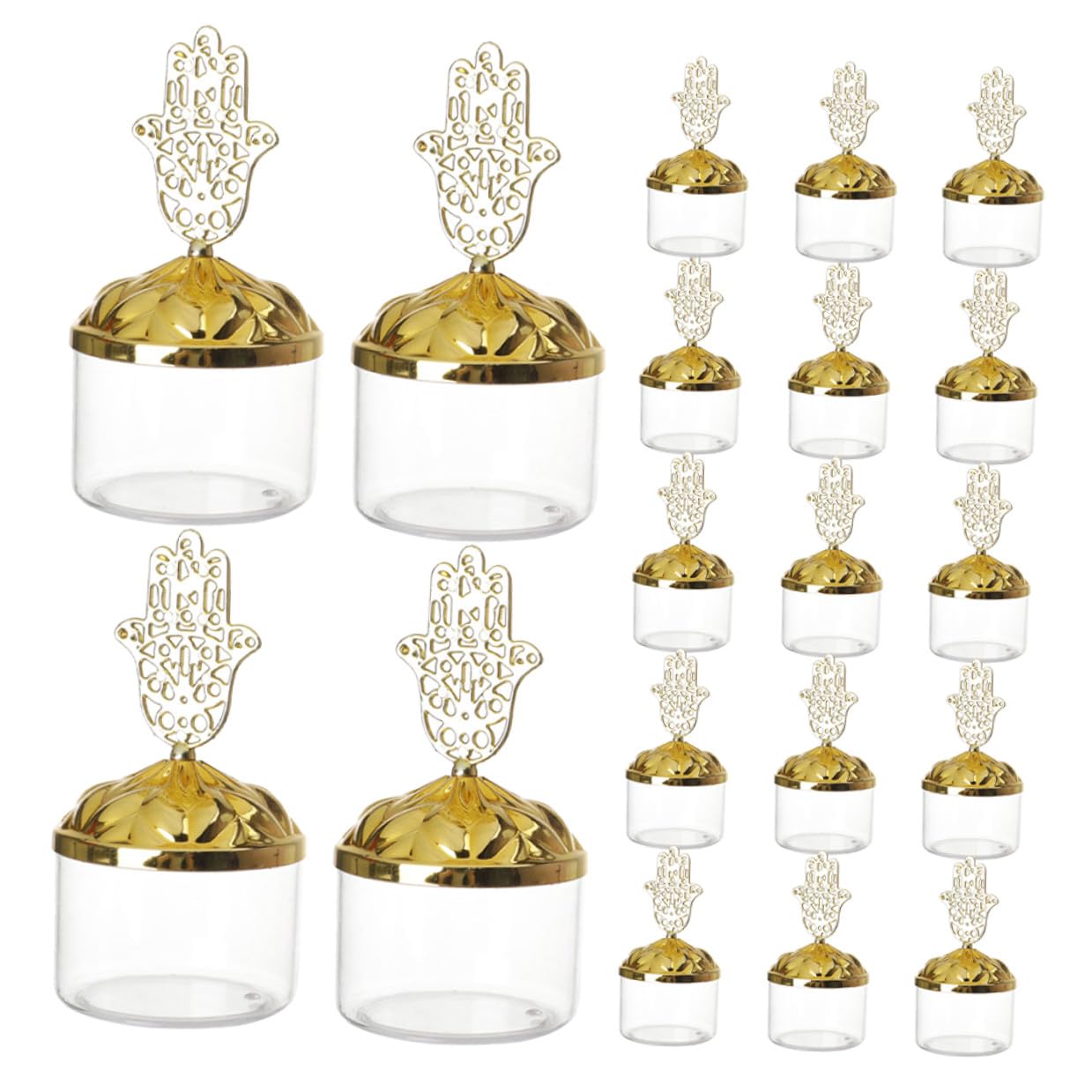 Yardwe 24 Pezzi Scatole Trasparenti per Dolcetti con Coperchio Elettroplaccato Piccole Scatole Regalo per Matrimoni e Feste Contenitori per Caramelle Riutilizzabili per Bomboniere e
