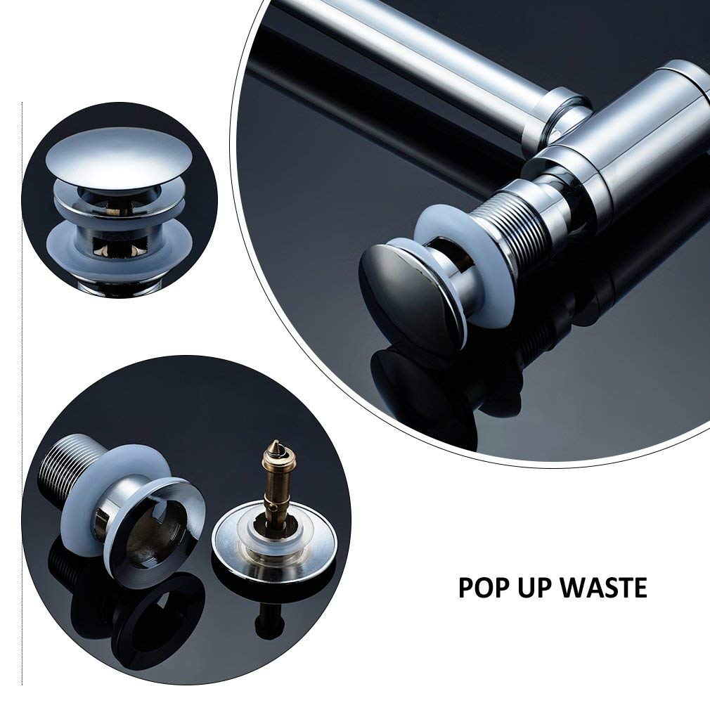 Bottle Trap + ClickClack Sink Drain, Auralum Round Decorative PTrap with Extension Tube