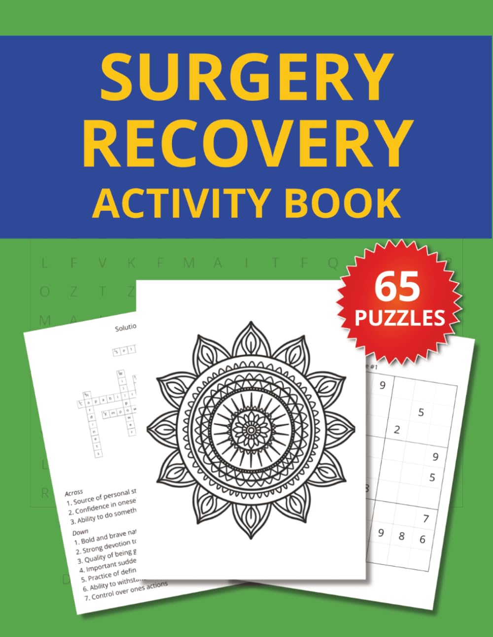 Surgery Recovery Activity Book: Fun Puzzles & Brain Games to Beat Boredom After Surgery – Crossword Puzzles, Word Games & Relaxing Screen-Free Activities for Hospital or Home Recovery