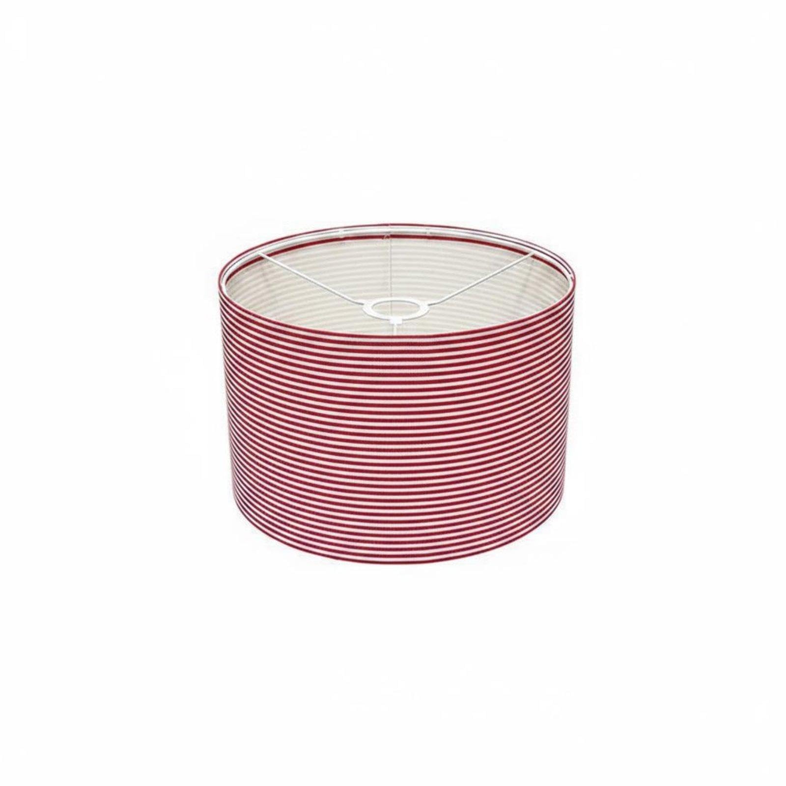Drum Lampshade Universal Fit Textile Lamp Cover Glare-Reducing Replacement Light Shade for Living Room, Bedroom, Hotel Red White Stripe-image-13