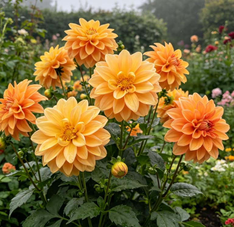 Splendid Dahlia Tubers, Classic Perennial Dahlia Roots UK, Sturdy Thriving Plants, Unique Mixed Delicate Texture Hardy Perennial, Excellent Display-4 tubers-E