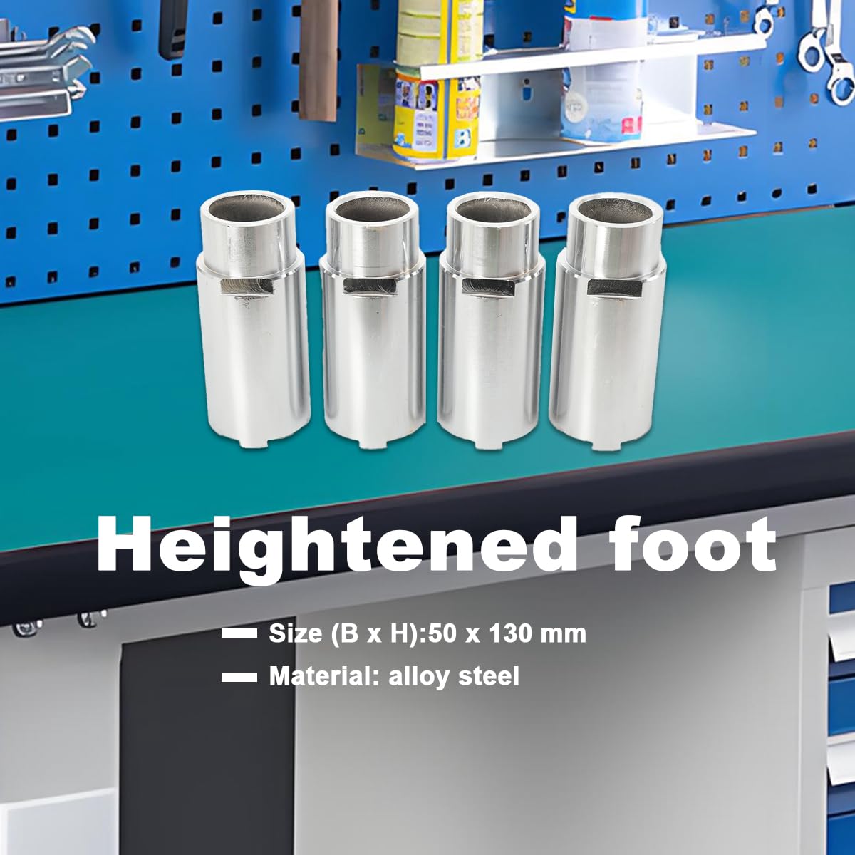 4Pcs Auto Hebebühne Erhöhungssäule, 50x130 mm Erhöhungssäule | Stabile Unterstützung Fußpolster Hebepads aus legiertem Stahl für Autohebebühne Fahrzeugwartung Autolifte