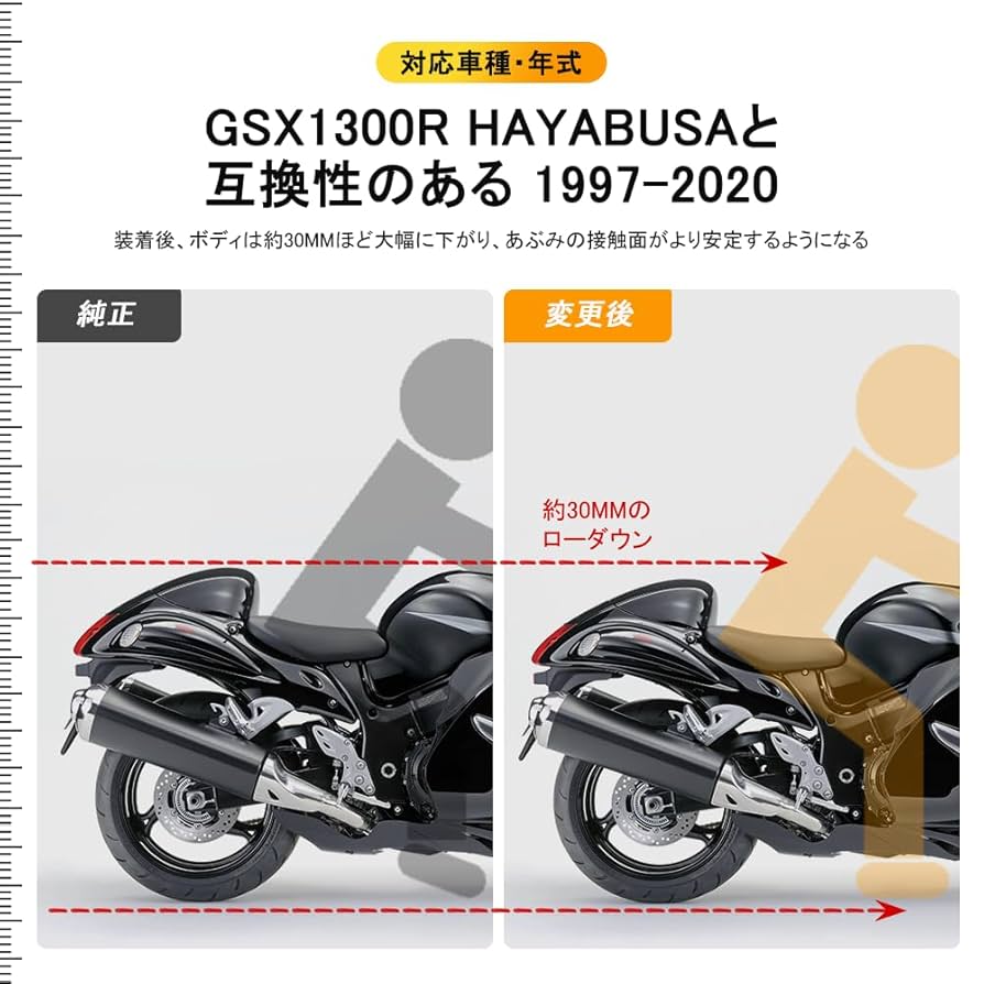 SUZUKI GSX1300R ハヤブサ 隼 ローダウンリンク 車高調整 Amazon | GZYF バイク用 車高調整キット ローダウンリンク