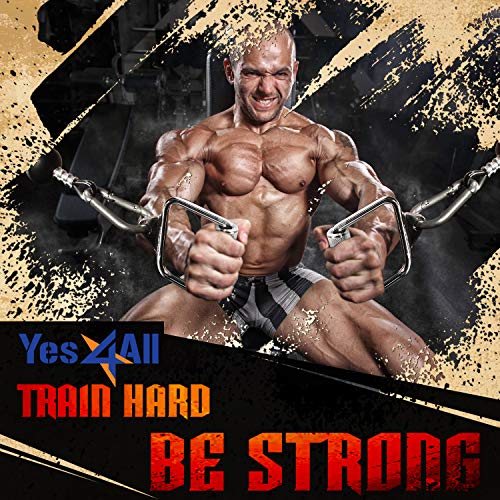 Yes4All Single D-Handle Cable Attachment for Weight Lifting –Lat Pull Down Bar / Tricep Bar Attachment – Support up to 770 lbs