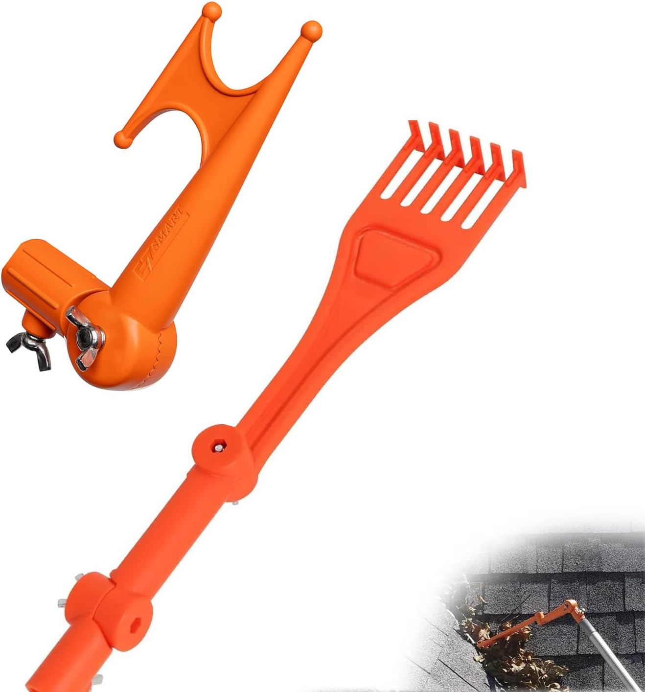 Rake Hook Tool Multifunctional Rake Hook Roof Gutters Easy Clean up Leaves Branches a Pole Multi-Purpose Hanging Ornaments