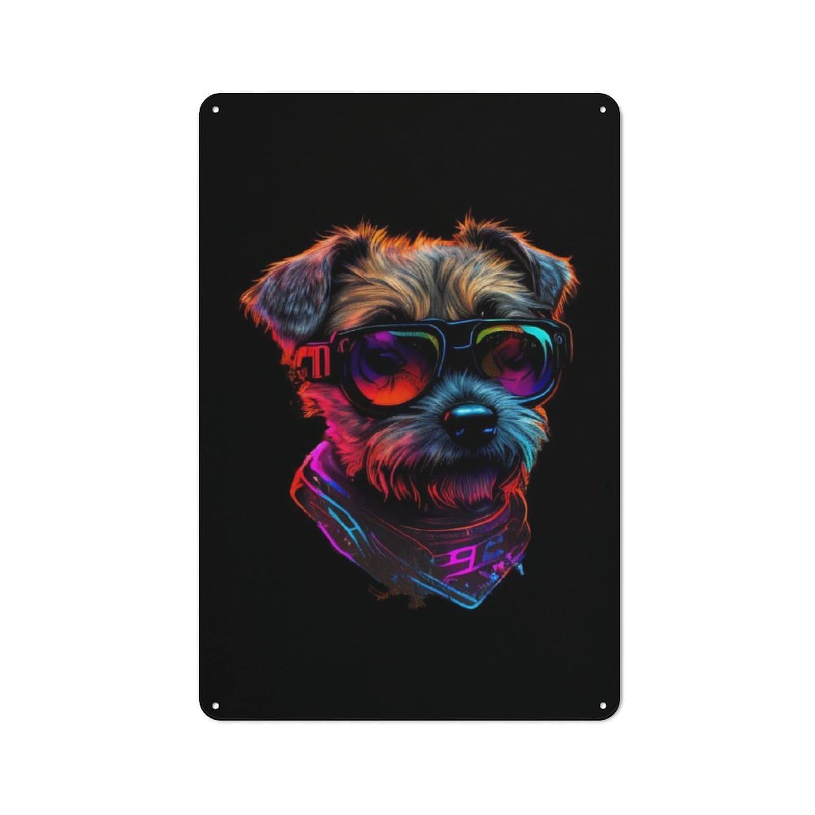 Junmoney Border Terrier For Garden Room Or Summerhouse, Rustic Tin Sign 30X20cm, Tin Sign Wall Decor For Garden Rooms And Summerhouses