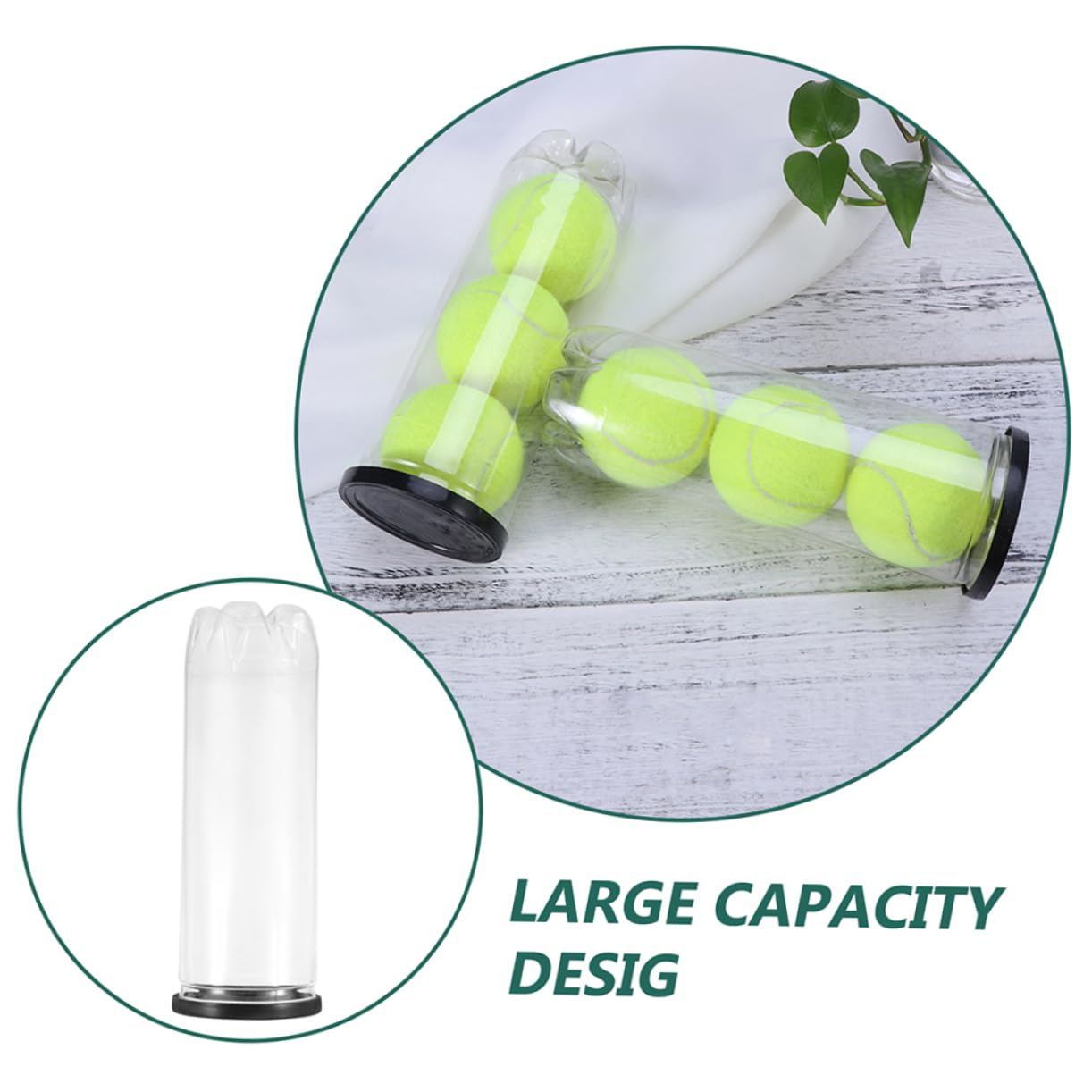 GALPADA Tennis Balls Storage Bottle Transparent Container for Convenient Ball Holder Multi Function Storage for Tennis Table Tennis Badminton and More