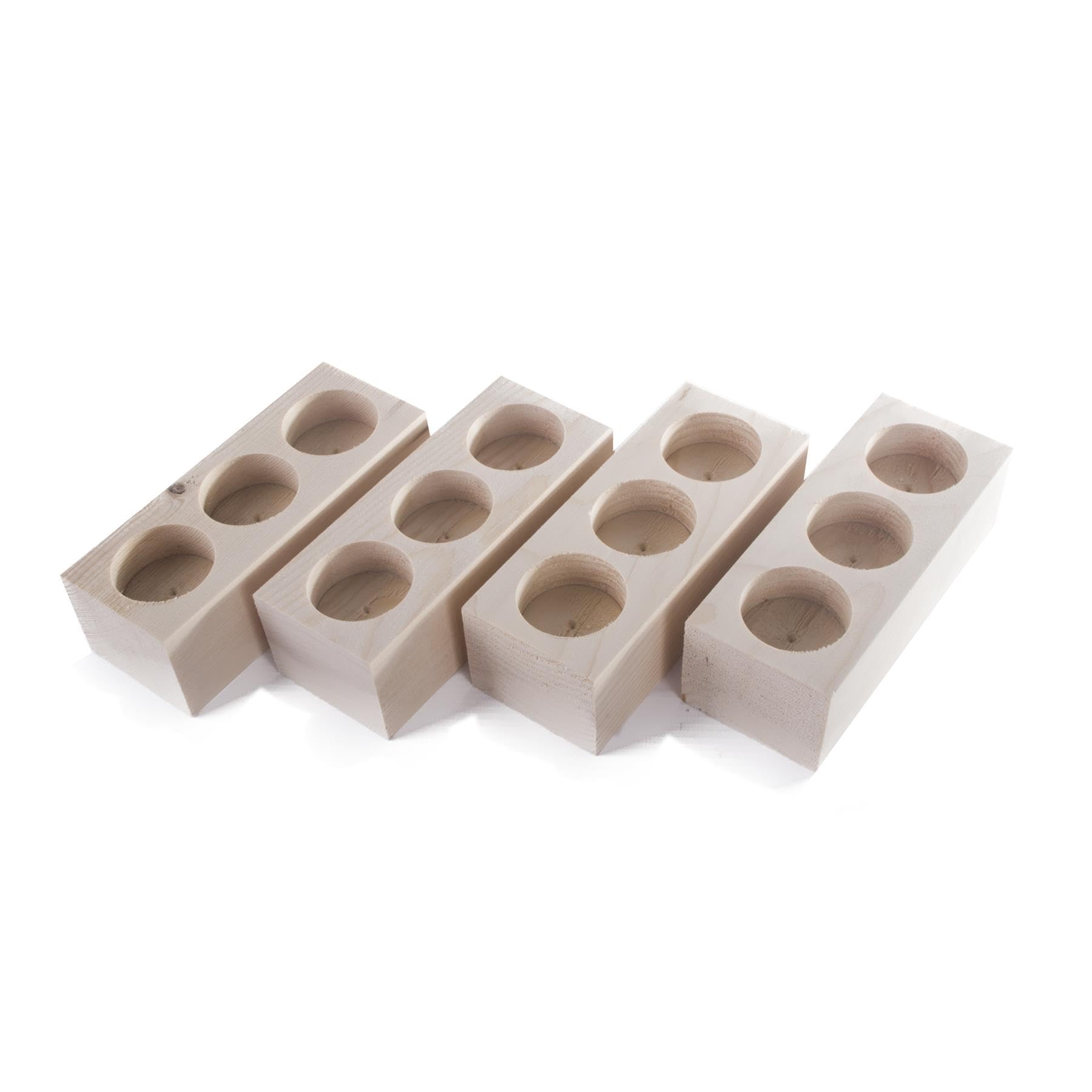 Woodeedoo Light Tripe Wooden Tea Candle Holder | Pack Of 5 | Pinewood | 150 X 60 X 45 Mm | Unpainted Plain Decorative Wood For Craft Decoupage