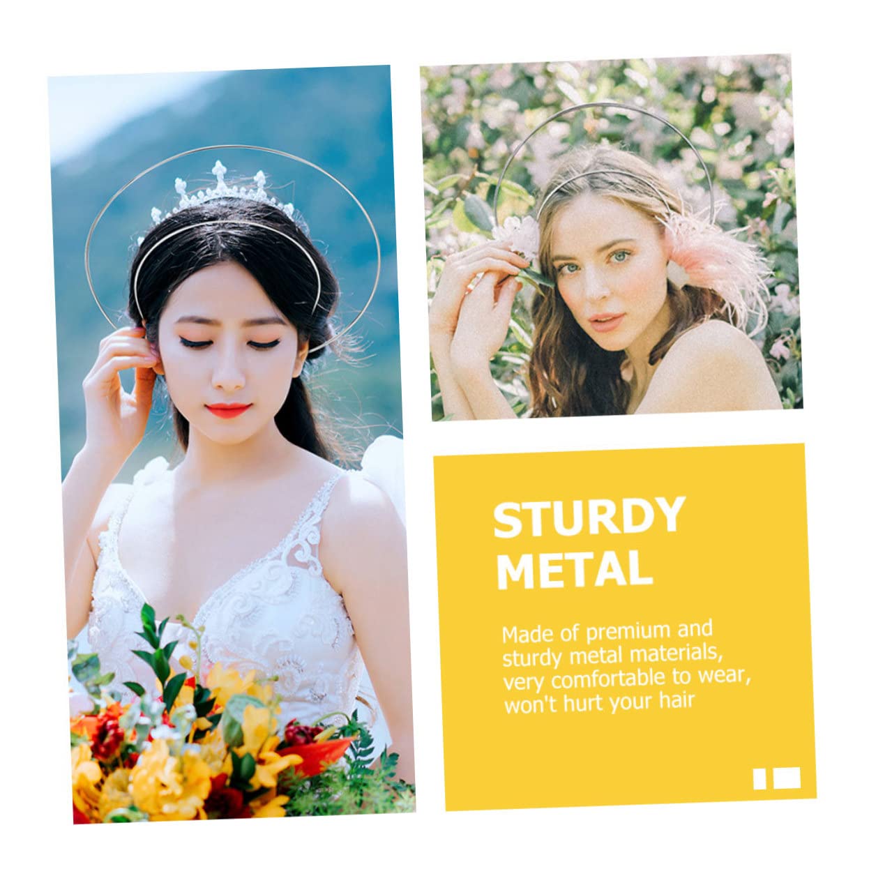 Beavorty 2 Juegos De Aros De Metal Para El Pelo Diademas De Ángel Para Mujer Decoraciones Para El Pelo De Fiesta Accesorios Para Diademas De Niña 6 Piezas X 2