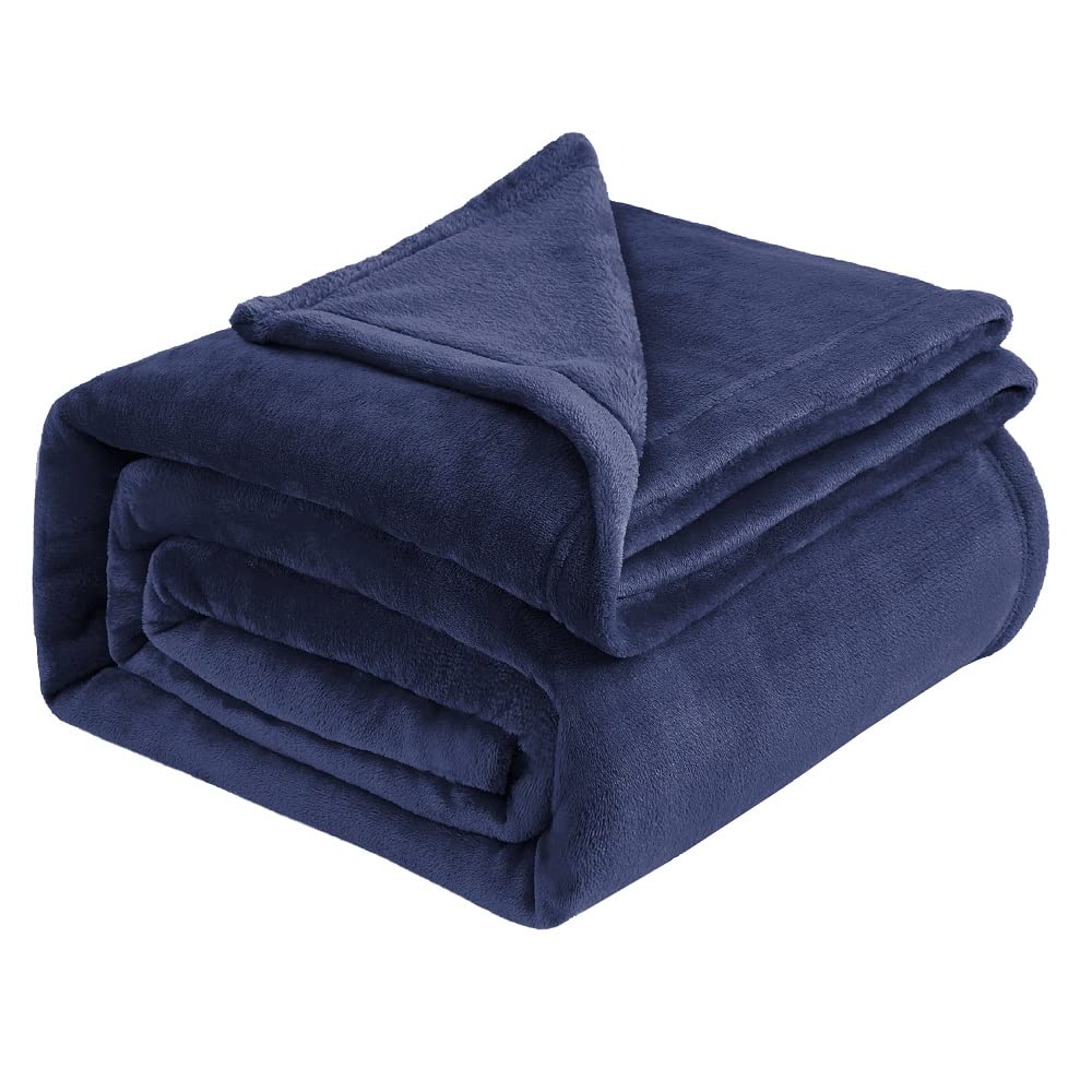 IR Imperial Rooms Fleece Blanket Large Throw - Navy Blue, King 230X270 Cm