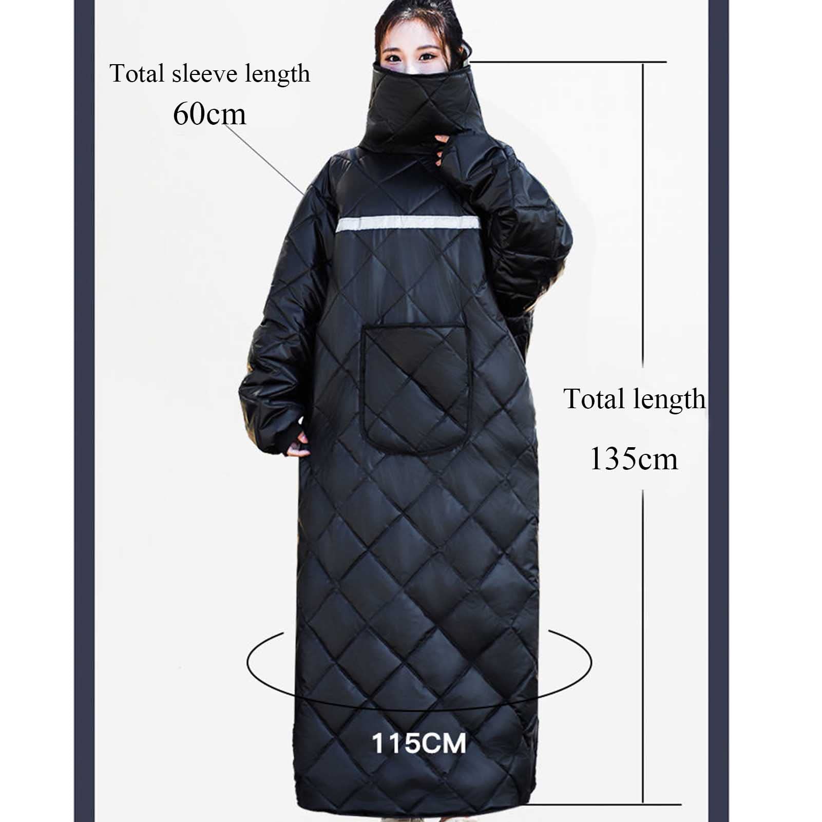 Manta cálida de cuerpo completo para silla de ruedas gruesa de invierno | Manta impermeable para silla de ruedas con mangas y bolsillo para adultos | Mantas para piernas de sillas de ruedas para