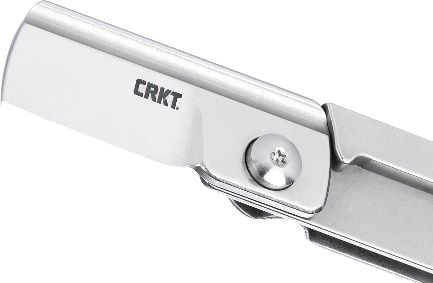 CRKT Box Key Everyday Carry Folding Knife with Slip Joint: 12C27 Steel Plain Edge Blade, Stainless Steel Handle, 7118
