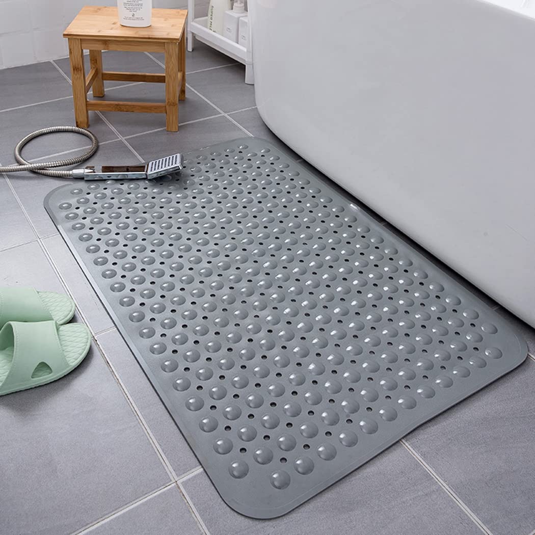 Alfombrillas de Baño, con Ventosas y Orificios de Drenaje Material TPE Esterilla de Ducha Antideslizante para Baños, Cocinas, Piscinas (Dark Gray,800×1200mm)