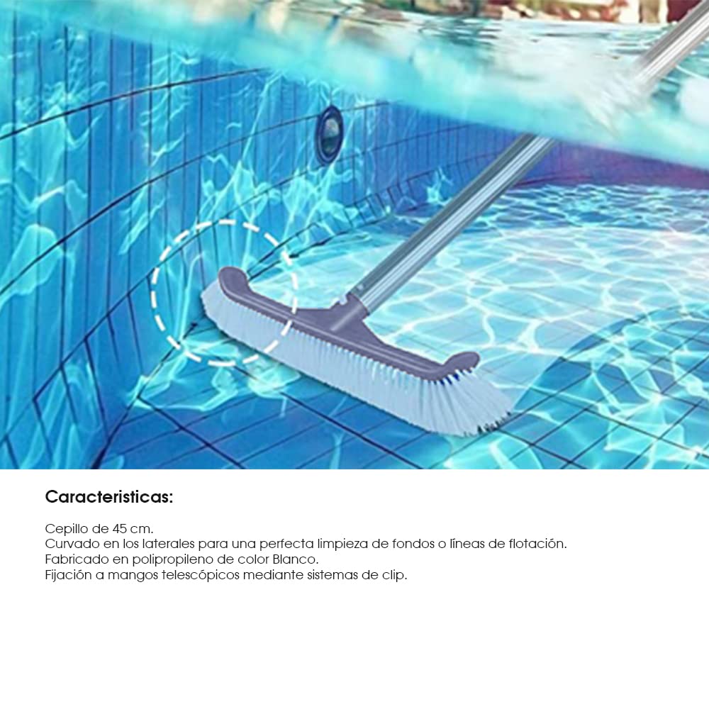 gohantee Tête de brosse en plastique pour piscine,45.7 cm,Poils en nylon robuste,Tête de brosse de nettoyage en plastique conçue pour nettoyer les murs, les carreaux, les sols, les baignoires