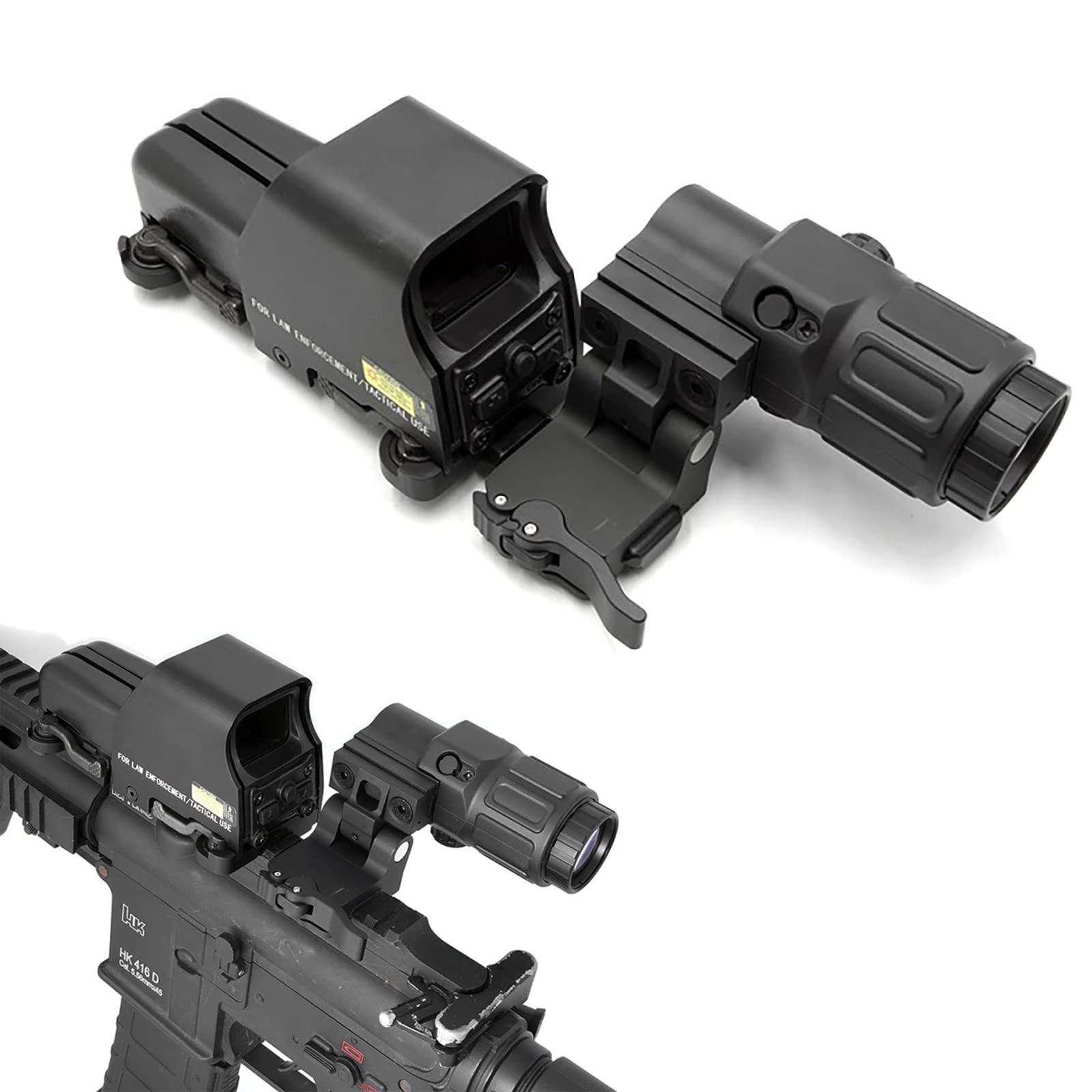 553 puntino olografico rosso verde e lente d'ingrandimento G33 3X con interruttore laterale rapido staccabile Mount Combo, sgancio rapido, vista di riflessione ottica, alluminio CNC