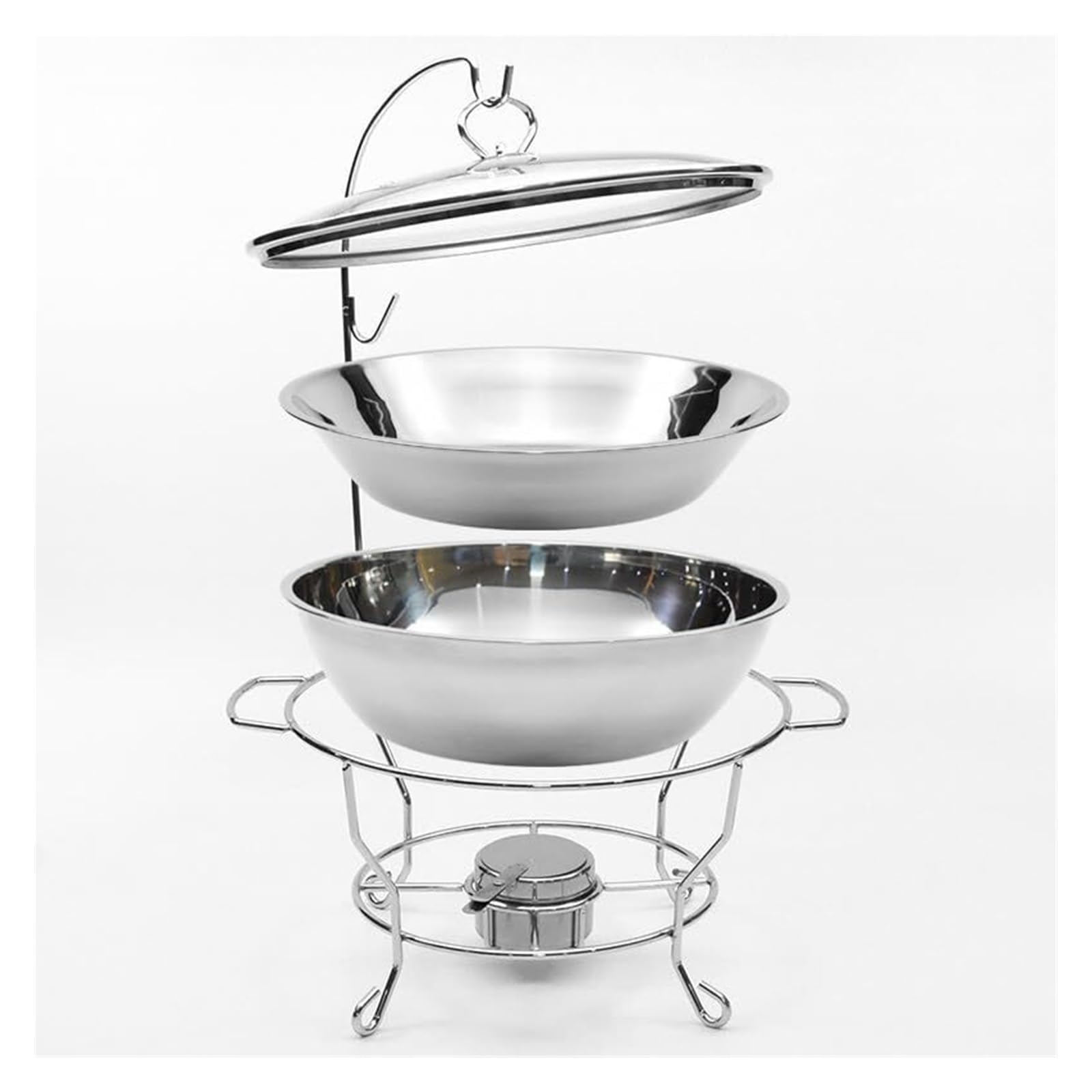Chafer Redondo de Acero Inoxidable con sartén