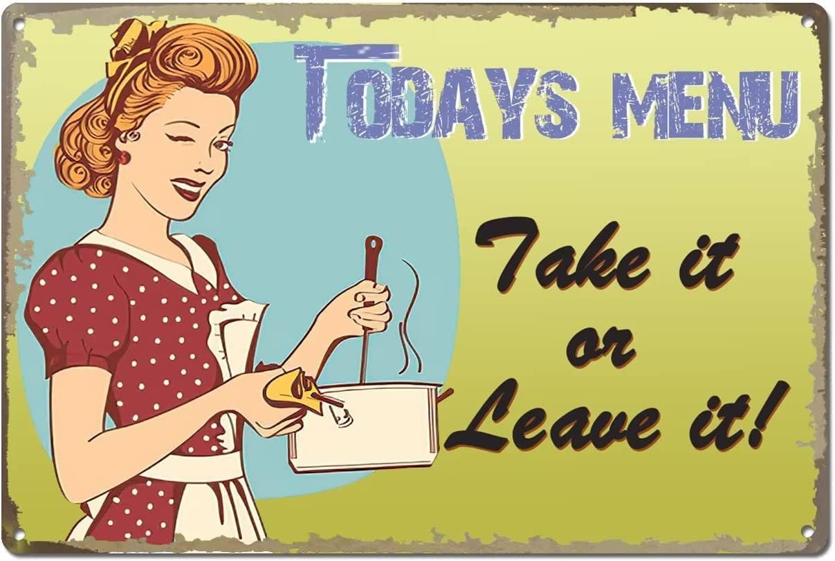 Metal Tin Sign Today Menu Take It Or Leave It Plaque Metal Man Cave Bar Bar Club Home Wall Decor Metal Signs Bathroom Wall Decor 8x12 in