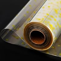 Vista 8 de Motroce Rollo de celofán transparente, 100 pies x 34 pulgadas, envoltura de papel de floristería de puntos blancos, rollo de celofán transparente