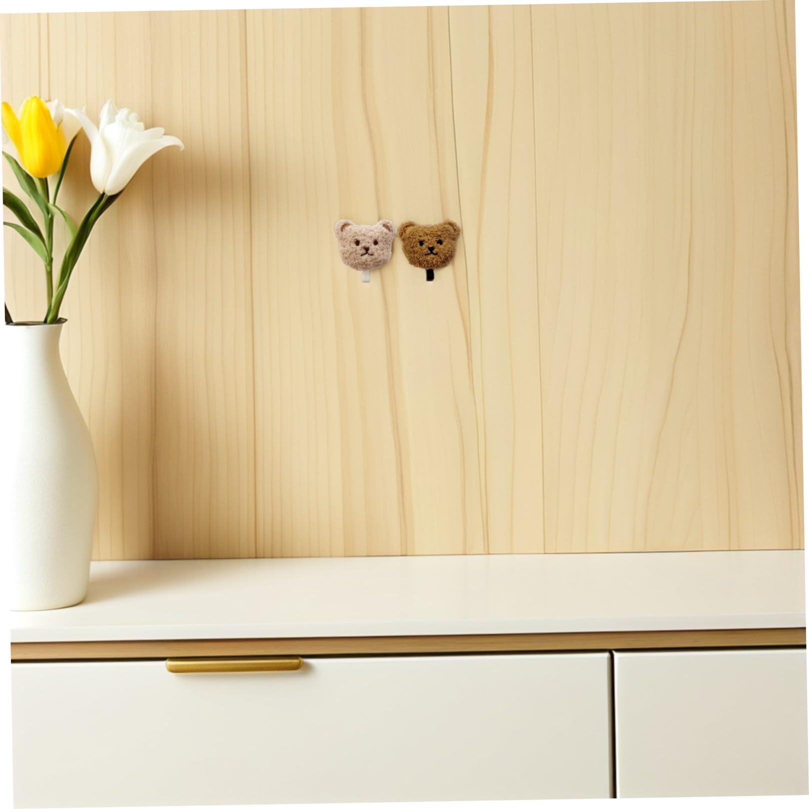 Toyvian Ganci da Parete Adesivi 2 Pezzi Orso Peluche Appendichiavi e Cappelli senza Fori Superficie Liscia per Viaggio e Bagno