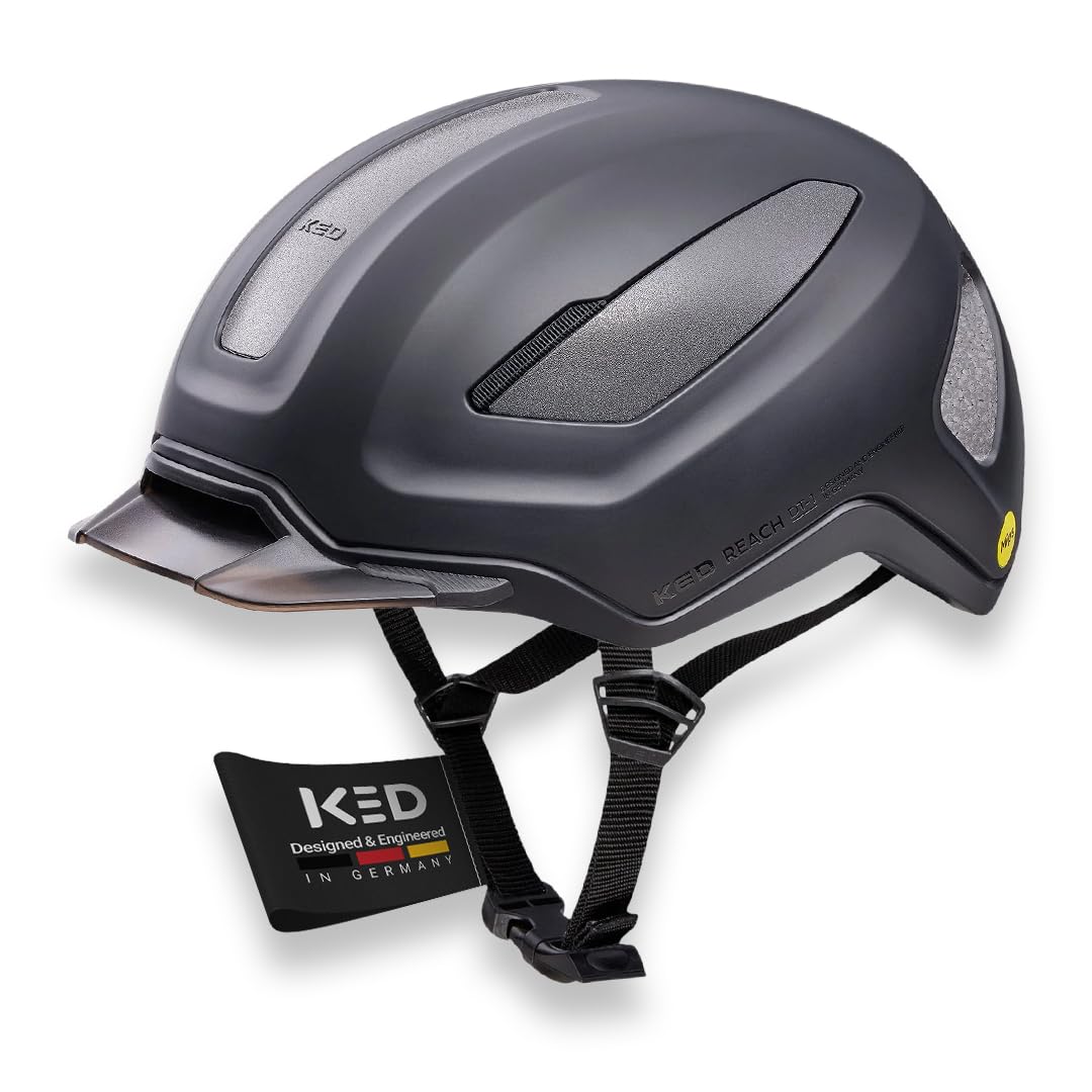 KED Reach DT1 Fahrradhelm – MIPS Schutz, K-Fit 3D Anpassung, Abnehmbares Visier, Rib Cage Belüftung, Individuell Einstellbar, Brillenhalter