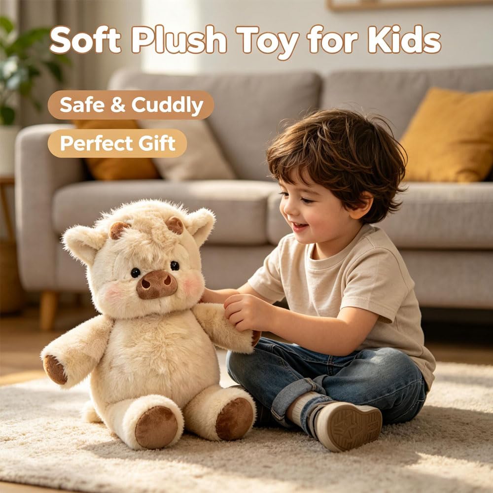 45cm Peluche Di Cinghiale，Peluche Che Corre, Peluch Mucca, Vitello Che Corre Morbido Giocattolo,Bambola Da Collezione，A Forma Di Pecora In Cartone Peluch Animato， regalo per ragazzi, ragazze, bambini